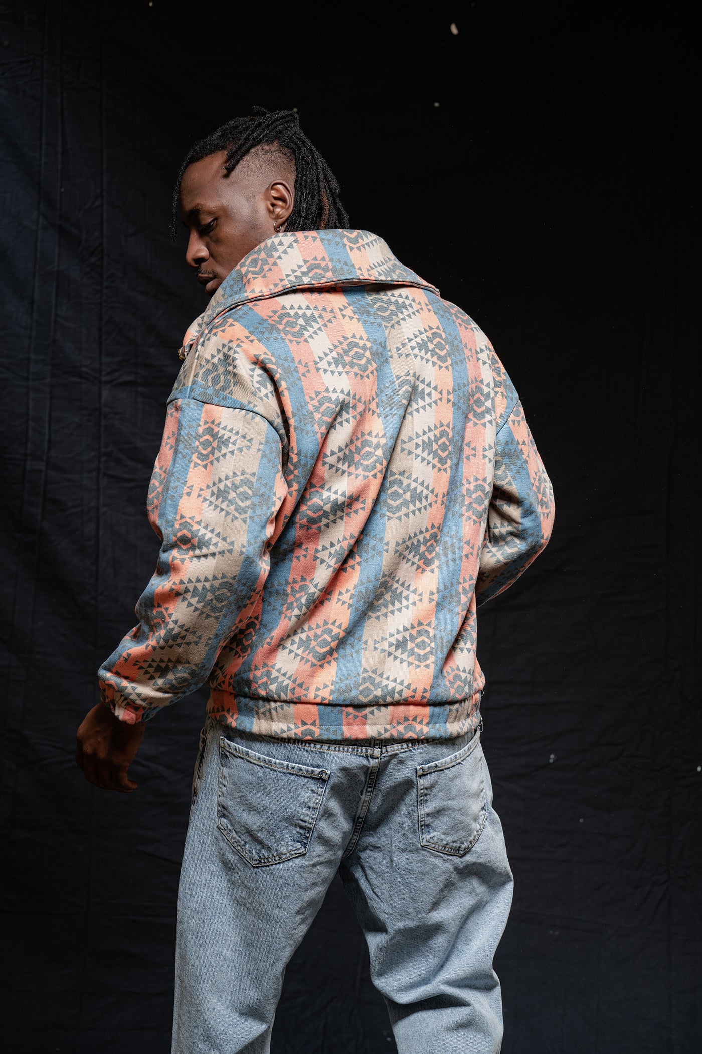Quarter Zip Unique Baggy Neckline Sweatshirt
